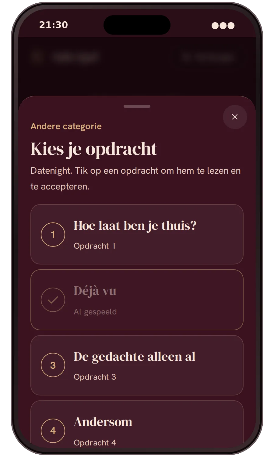 Kies een opdracht en accepteer