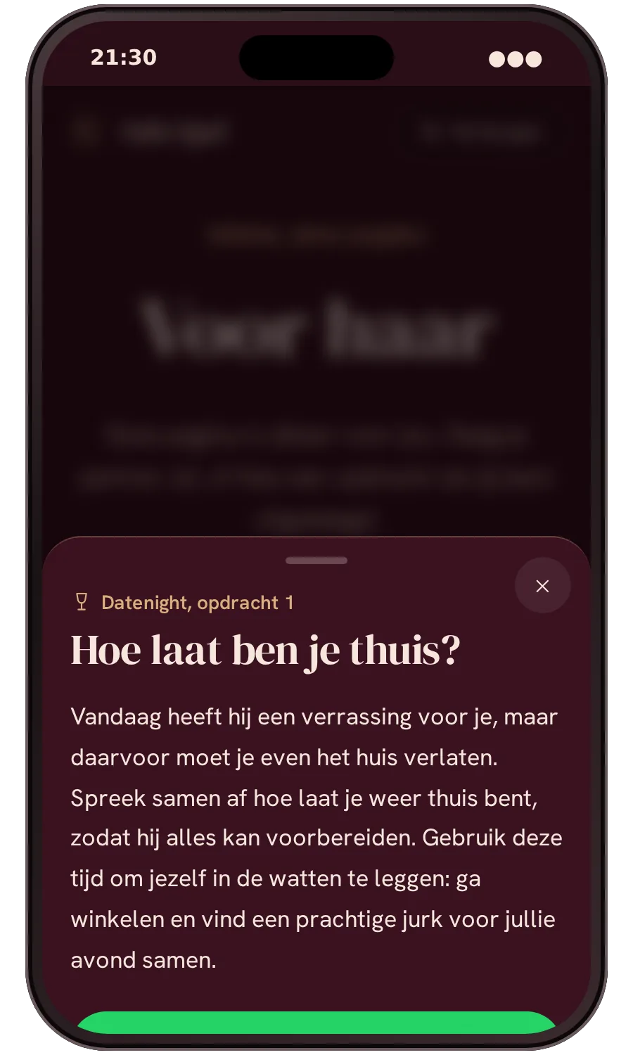 Een geopende opdracht