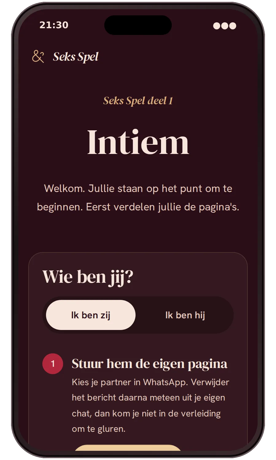 Open de speluitleg en kies wie wie is